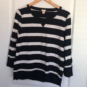 JCrew Factory Black and white stripped top